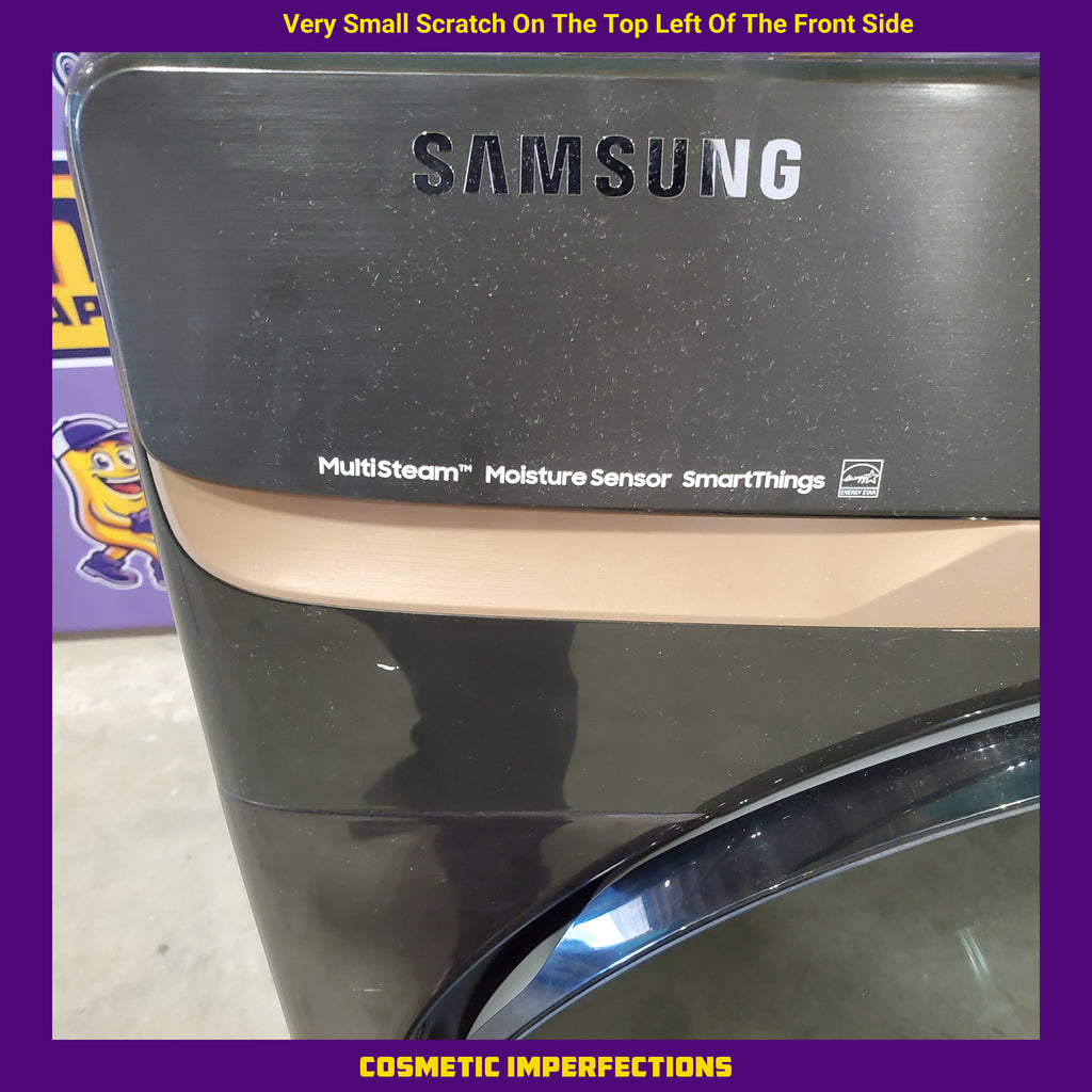 Pictures of Fingerprint Resistant Black Stainless Steel ENERGY STAR Samsung 7.5 cu. ft. Frontload Gas Dryer with Steam- Scratch & Dent - Moderate - Neu Appliance Outlet - Discount Appliance Outlet in Austin, Tx