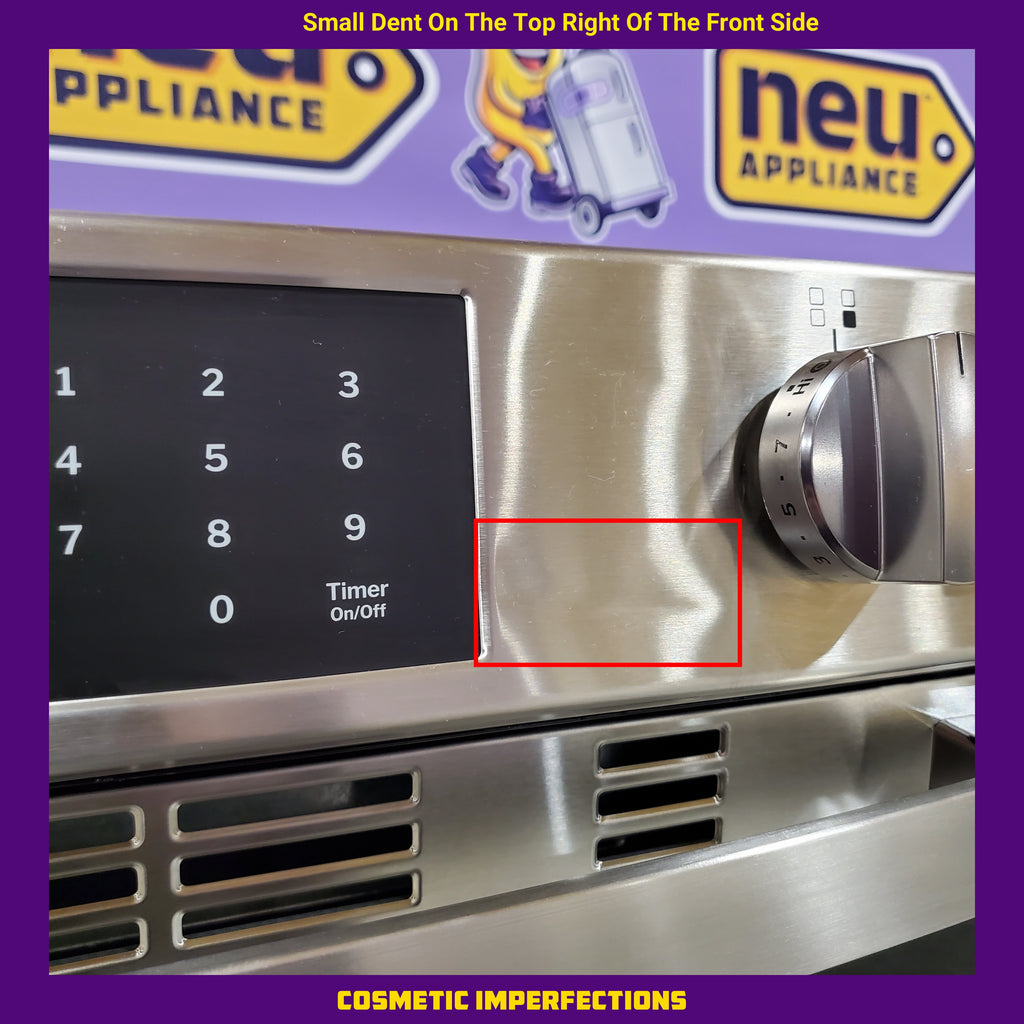 Pictures of GE® Stainless Steel Front Control Slide-In Electric Range with Crisp Mode and 5 Burner Radiant Cooktop 251310SD910 - GRS500PV2SS - Scratch & Dent (Minor) - Neu Appliance Outlet - Discount Appliance Outlet in Austin, Tx