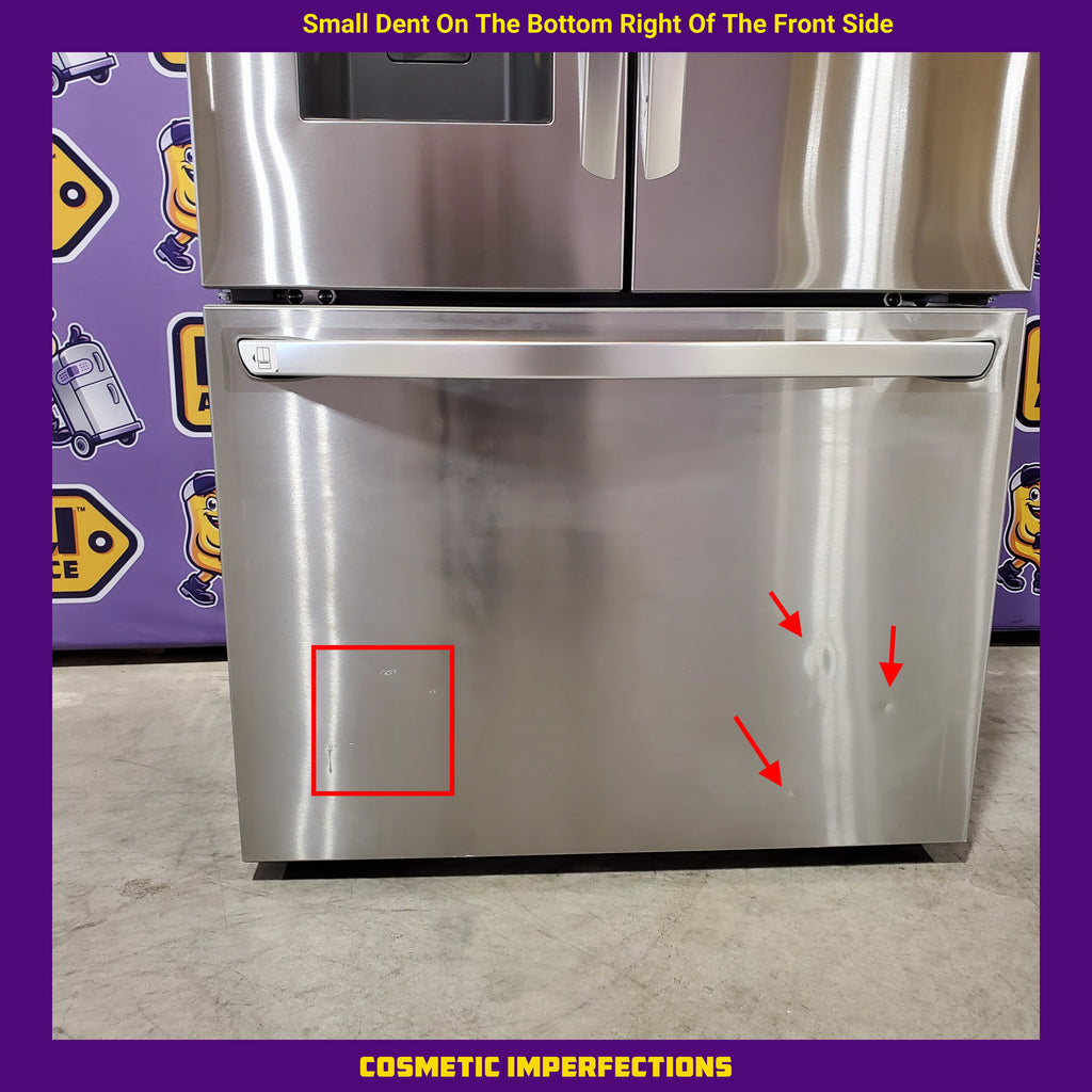 Pictures of LG 26 cu ft ENERGY STAR Counter-Depth Smart French Door Refrigerator in Fingerprint Resistant Stainless Steel with Dual Ice Maker 22132SD141 - LRFXC2606S - Scratch & Dent (Moderate) - Neu Appliance Outlet - Discount Appliance Outlet in Austin, Tx