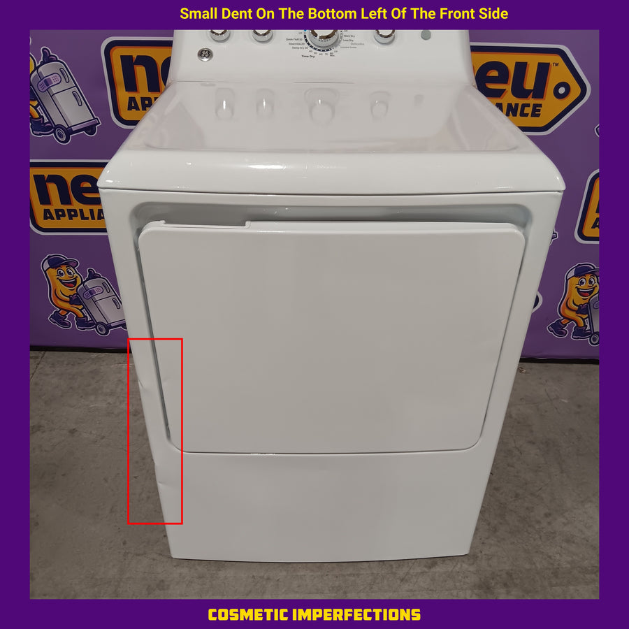 GE White Top Load 4.0 Cu. Ft. Capacity Washer with Stainless Steel Wash Basket GTW325ASWWW - New in Box and GE White Electric 6.2 Cu. Ft. Capacity Dryer with Shallow Depth and Up to 120 Ft. Venting Capability 16279 - GTX33EASKWW - Certified Refurbished
