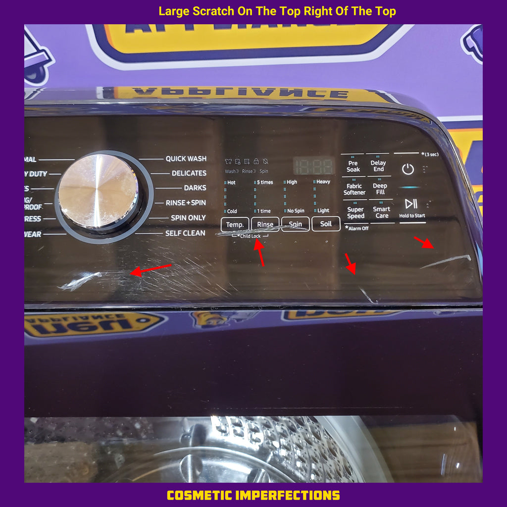 Pictures of Samsung 5.0 cu. ft. Energy Star Top Load Washer with Active Water Jet in Black Stainless Steel 1CR03094 - WA50R5400AV - Certified Refurbished - Neu Appliance Outlet - Discount Appliance Outlet in Austin, Tx