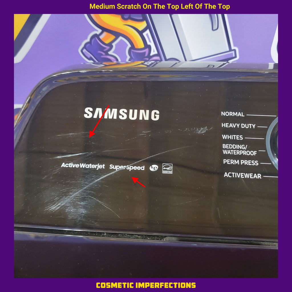 Pictures of Samsung 5.0 cu. ft. Energy Star Top Load Washer with Active Water Jet in Black Stainless Steel 1CR03192 - WA50R5400AV - Certified Refurbished - Neu Appliance Outlet - Discount Appliance Outlet in Austin, Tx