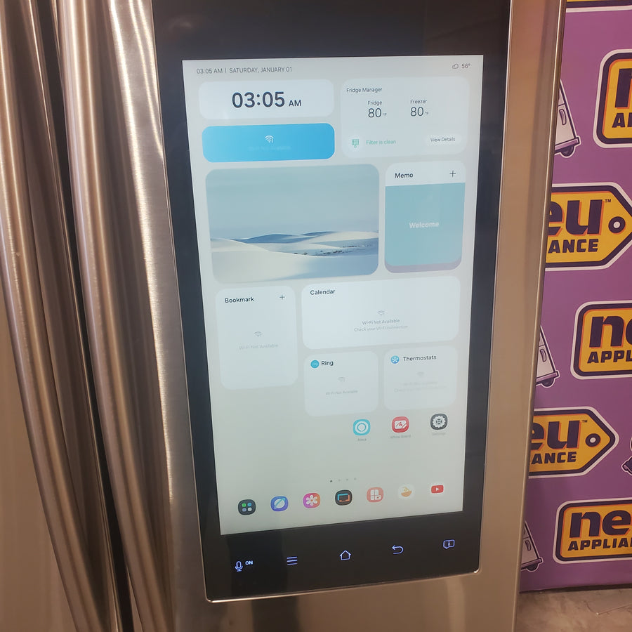 Samsung French Door with Family Hub, 24.2 cu. ft in Stainless Steel RF265BEAESR - Scratch & Dent (Major)