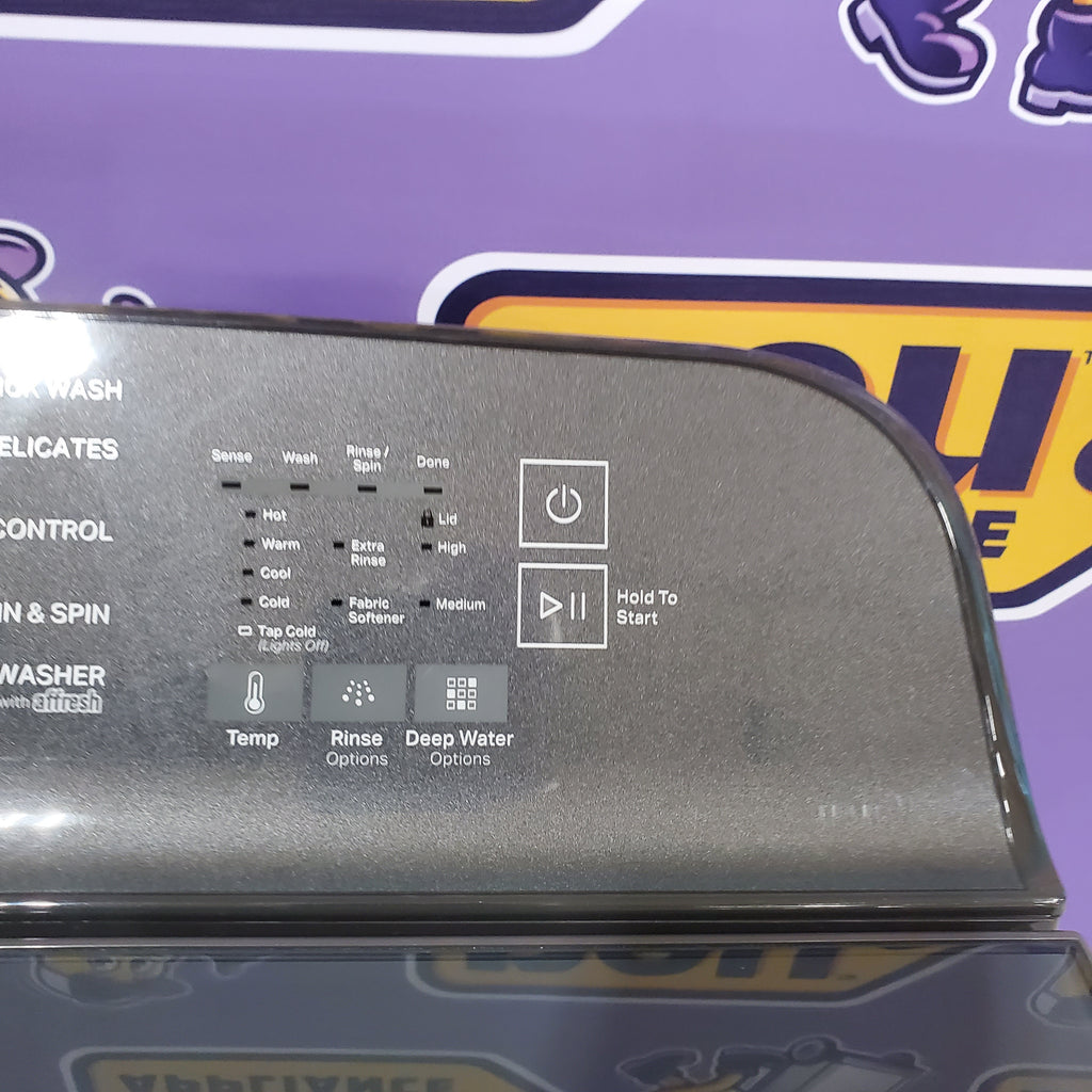 Pictures of Whirlpool Volcano Black Top Load 8.2 Cu. Ft. Washer with Removable Agitator WTW6157PB - Scratch and Dent (Minor) and Whirlpool Volcano Black Electric 7.0 Cu. Ft. Dryer with Moisture Sensor WED6150PB - Open Box - Neu Appliance Outlet - Discount Appliance Outlet in Austin, Tx