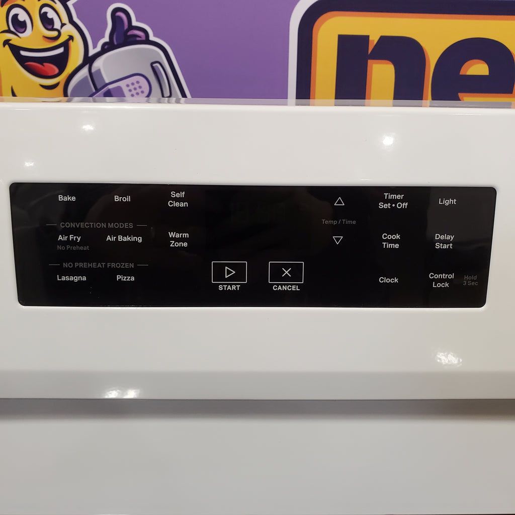 Whirlpool 5-Element Freestanding Electric Range in White with Air Cooking Technology 25138SD762 - WFES5030RW - Scratch & Dent (Minor)