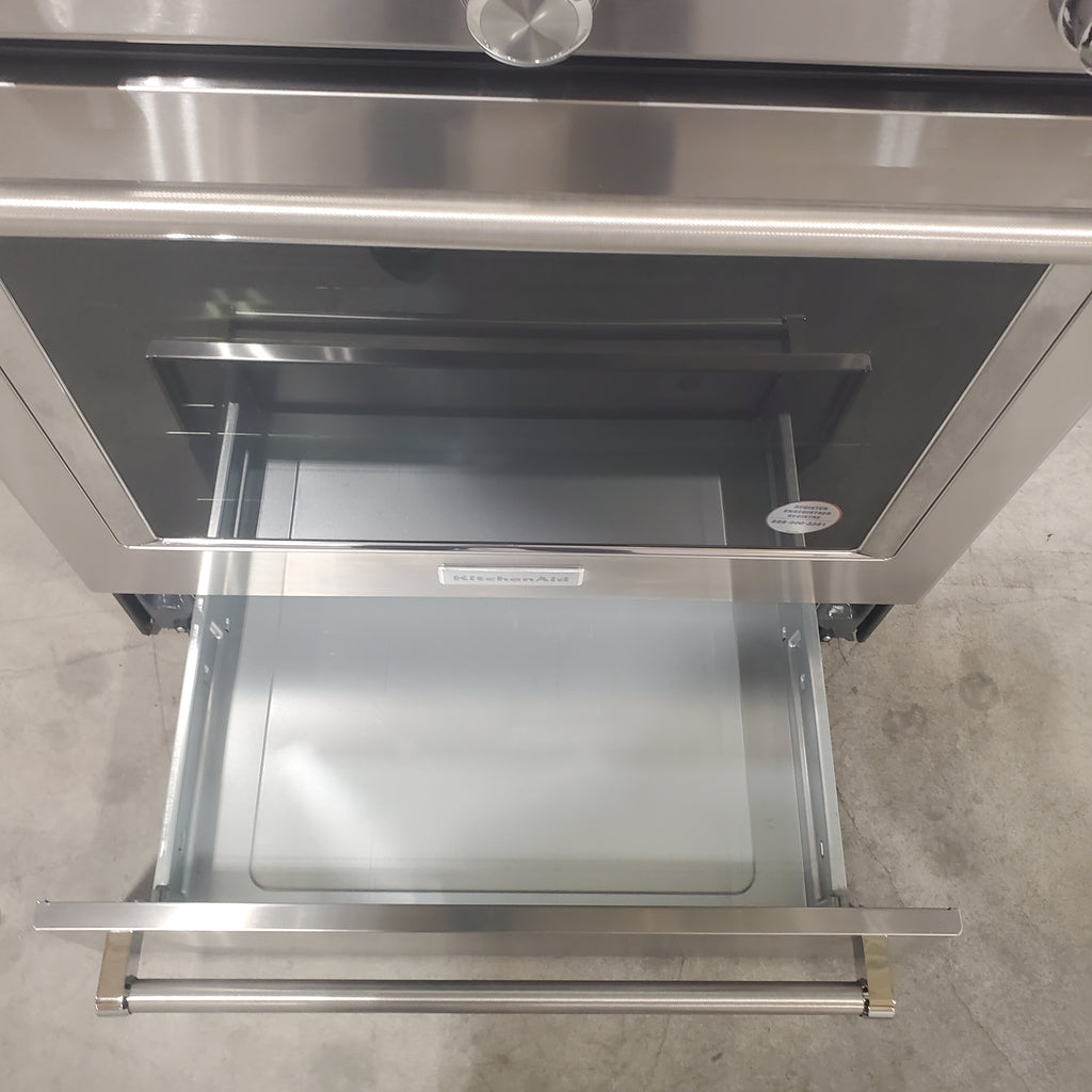 Pictures of KitchenAid Stainless Steel 30 In. 5 Burner Slide In Convection Gas Range with Steam Rack and Even Heat True Convection KSGG700ESS - Scratch and Dent (Minor) - Neu Appliance Outlet - Discount Appliance Outlet in Austin, Tx