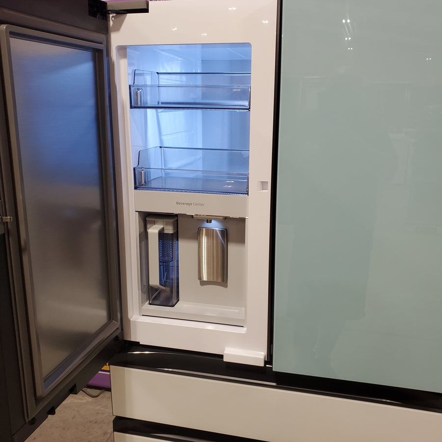 Samsung Bespoke 29 cu ft. 4-Door Standard Depth French Door Smart Refrigerator with Beverage Center Auto Fill Pitcher and Dual Ice Maker with Ice Bites™ in White Glass RF29BB86004M - Open Box