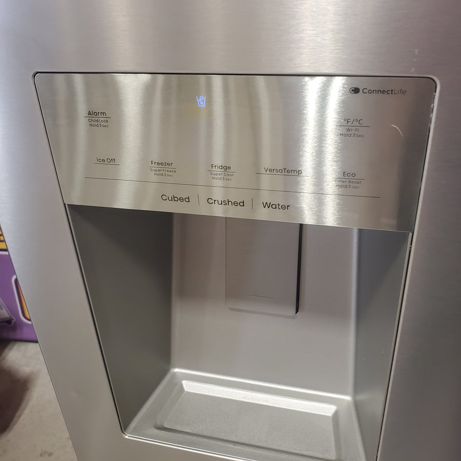 Hisense PureFlat 25.6-cu ft 4-Door Smart French Door ENERGY STAR Refrigerator in Stainless Steel with Ice Maker, Water and Ice Dispenser HRM260N6TSE - Scratch & Dent (Minor)