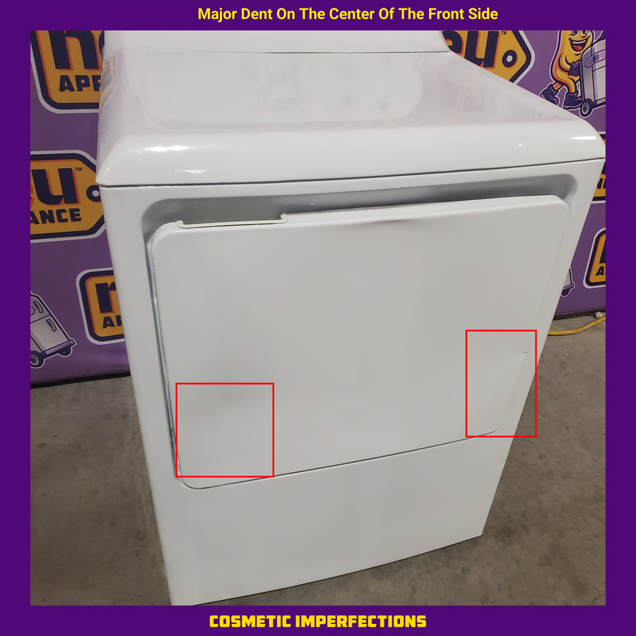 Hotpoint® 4.0 cu. ft. Capacity Washer with Cold Plus and Water Level Control HTW265ASWWW - Scratch & Dent (Moderate) and Hotpoint 6.2 cu. ft. Capacity Electric Dryer with Up To 120 ft. Venting and Shallow Depth HTX26EASWWW - Scratch & Dent (Moderate)