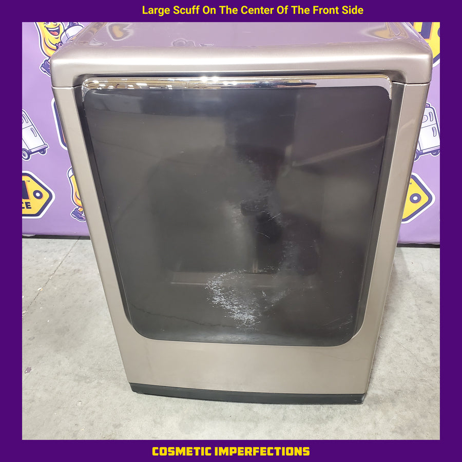 Samsung High Efficiency Extra Large ( 5.4-cu ft ) Top-Load Washer with Steam Cycle in Champagne WA54R7600AC - Certified Refurbished and Samsung 7.4-cu ft Vented Electric Dryer with Steam Cycle in Champagne DVE54R7600C - Certified Refurbished