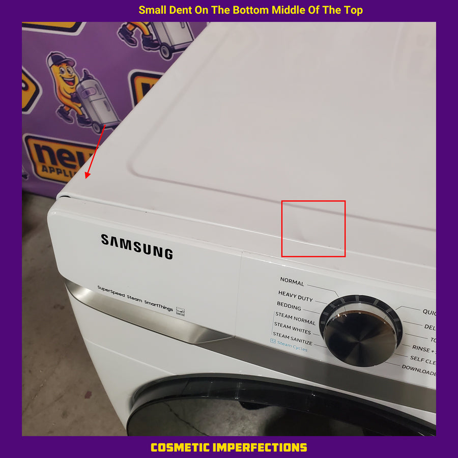 Samsung 4.5 cu. ft. Large Capacity Smart Front Load Washer with Super Speed Wash in White WF45B6300AW - Scratch & Dent (Minor)