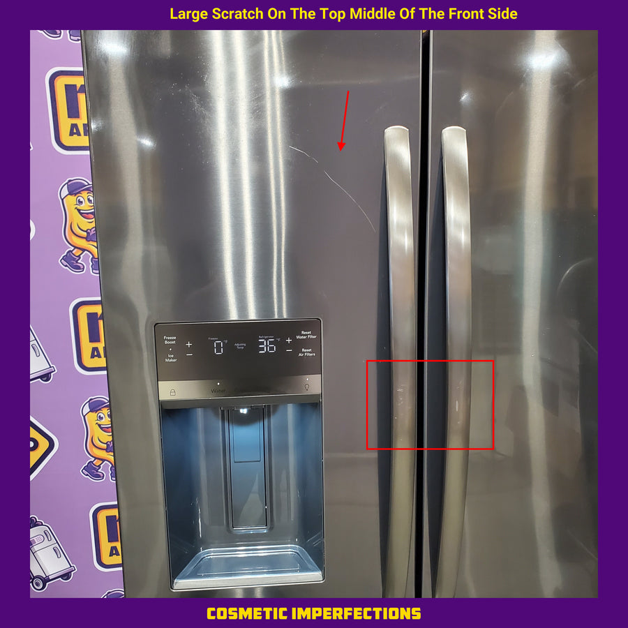 Frigidaire 28 Cu. Ft. Standard-Depth French Door Refrigerator in Black Stainless Steel FRFS2823AD - Scratch & Dent (Moderate)