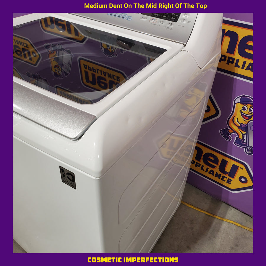 GE® ENERGY STAR® 4.8 cu. ft. Capacity Washer with Sanitize w/Oxi in White GTW720BSNWS - Certified Refurbished and GE White Electric Aluminized Alloy Drum 7.2 Cu. Ft. Dryer with Sensor Dry and Extended Tumble GTD45EASJWS - Certified Refurbished