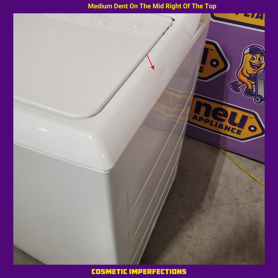 GE White Top Load 4.2 Cu. Ft. Washer with Stainless Steel Basket and Dual Action Agitator GTW460ASJWW - Certified Refurbished