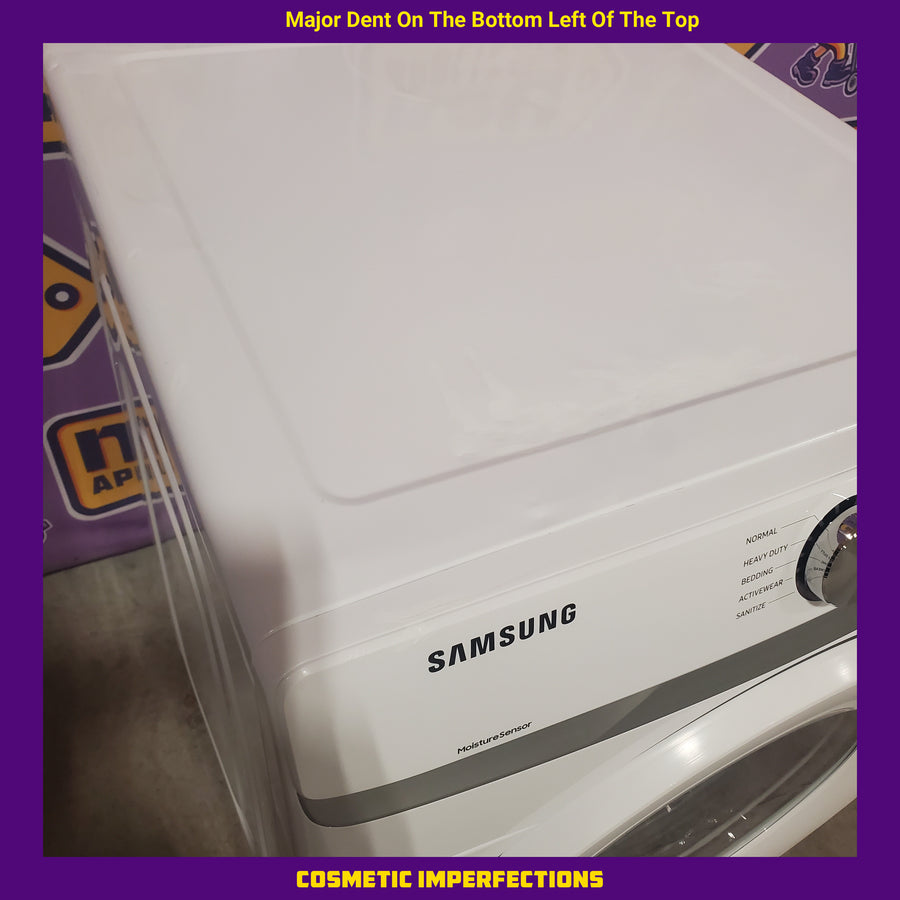 Samsung 4.5 cu. ft. ENERGY STAR  Front Load Washer with Vibration Reduction WF45T6000AW - Open Box and Samsung 7.5 cu. ft. Front Load Electric Dryer with Smart Care in White DVE45T6000W - Scratch & Dent (Major)