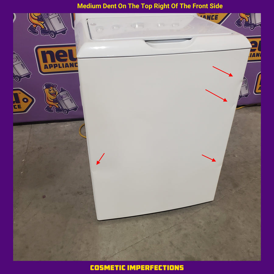 GE® 4.5 cu. ft. Capacity Washer with Stainless Steel Basket in White GTW465ASNWW - Certified Refurbished and GE White Electric 7.2 Cu. Ft. Dryer with Aluminized Alloy Drum GTD42EASJWW - Certified Refurbished
