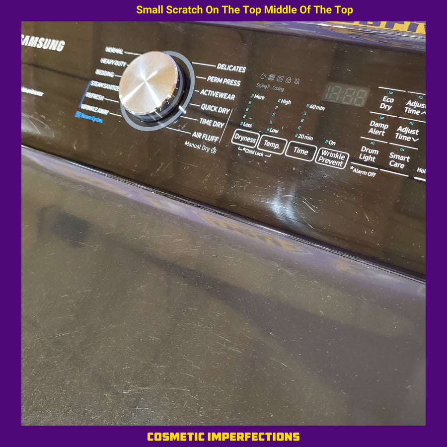 Samsung 5.0 cu. ft. Energy Star Top Load Washer with Active Water Jet in Black Stainless Steel WA50R5400AV - Certified Refurbished and Samsung Black Stainless Steel Electric 7.4 Cu. Ft. Dryer with Steam Sanitize DVE50R5400 - Certified Refurbished