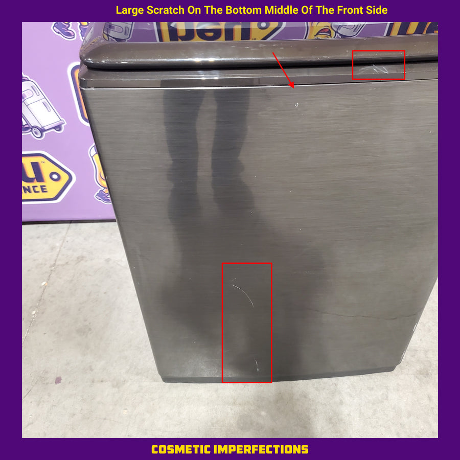 Samsung Stainless Steel 5.0 Cu. Ft. Washer with SuperSpeed and Active WaterJet WA50R5400AV - Certified Refurbished and Samsung Electric 7.4 Cu. Ft. Dryer with PetCare Dry and Steam Sanitize+ DVE54CG7150D - Scratch and Dent (Moderate)