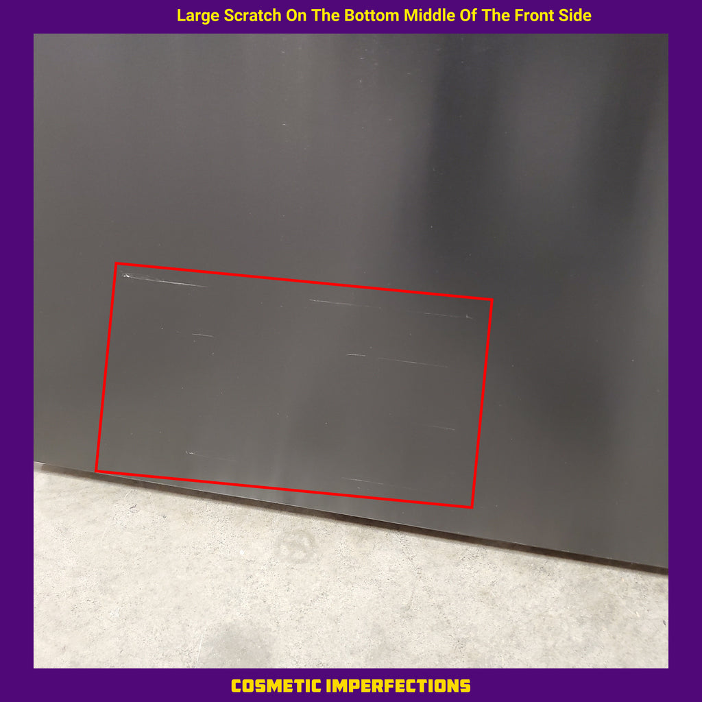 Pictures of Hisense Counter Depth Bottom Freezer 17.2 Cu. Ft. Refrigerator with LED Lighting and Super Cool and Super Freeze in Fingerprint Stainless Steel 22221422 - HRB171N6ASE - Scratch and Dent (Moderate) - Neu Appliance Outlet - Discount Appliance Outlet in Austin, Tx