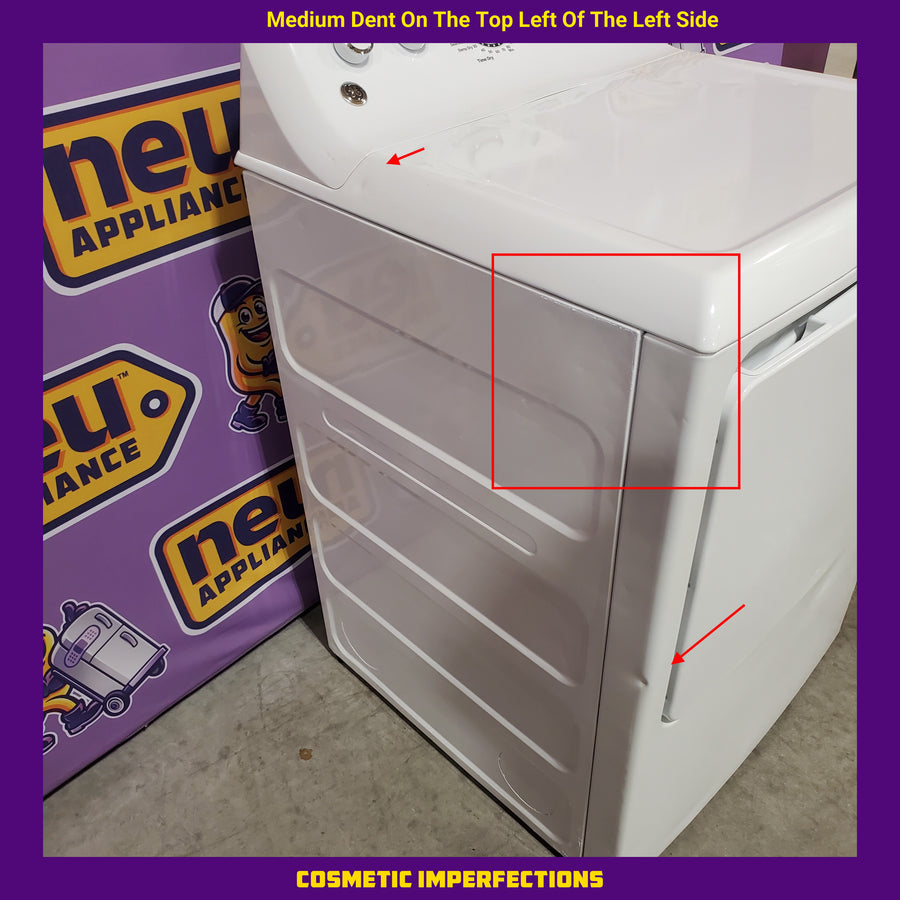 GE White Top Load 4.2 Cu. Ft. Washer with Stainless Steel Basket and Dual Action Agitator GTW460ASJWW - Certified Refurbished and GE White Electric 7.2 Cu. Ft. Dryer with Aluminized Alloy Drum  16304 - GTD42EASJWW - Certified Refurbished