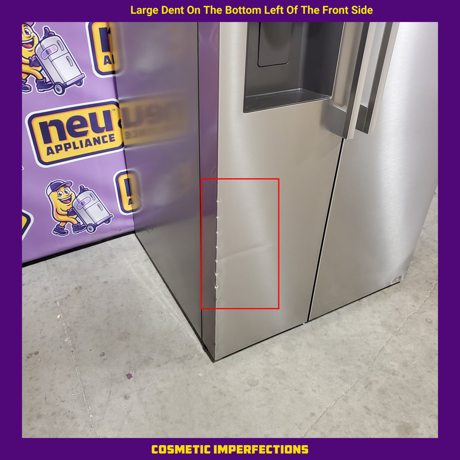 LG 27 cu. ft. Standard-Depth, Side-by-side Refrigerator, with Ice and Water and Bar Handle Design LS27T3230S - Scratch & Dent (Major)