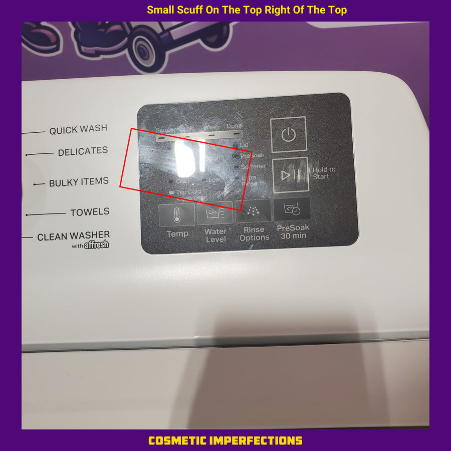Whirlpool 4.2-4.3 Cu. Ft. Top Load Washer with 2-in-1 Removable Agitator and Soft Close Glass Lid WTW4307SW - Scratch & Dent (Minor) and Whirlpool 7.0 cu. ft. Electric Dryer with Adaptive Dry and Wrinkle Shield™ Option WED4307SW - Scratch & Dent (Minor)