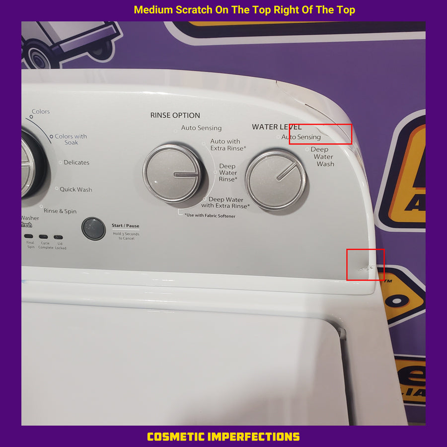 Whirlpool 3.8–3.9 Cu. Ft.  Top Load Washer with 2 in 1 Removable Agitator and Soil Level Selection WTW4957PW - Certified Refurbished and Whirlpool 7-cu ft Vented Electric Dryer WED4815EW - Certified Refurbished