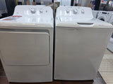 GE White Top Load 4.0 Cu. Ft. Capacity Washer with Stainless Steel Wash Basket GTW325ASWWW - Scratch & Dent (Moderate) and GE 7.2 cu. ft. Capacity Aluminized Alloy Drum Electric Dryer 16292 - GTD33EASKWW - Certified Refurbished