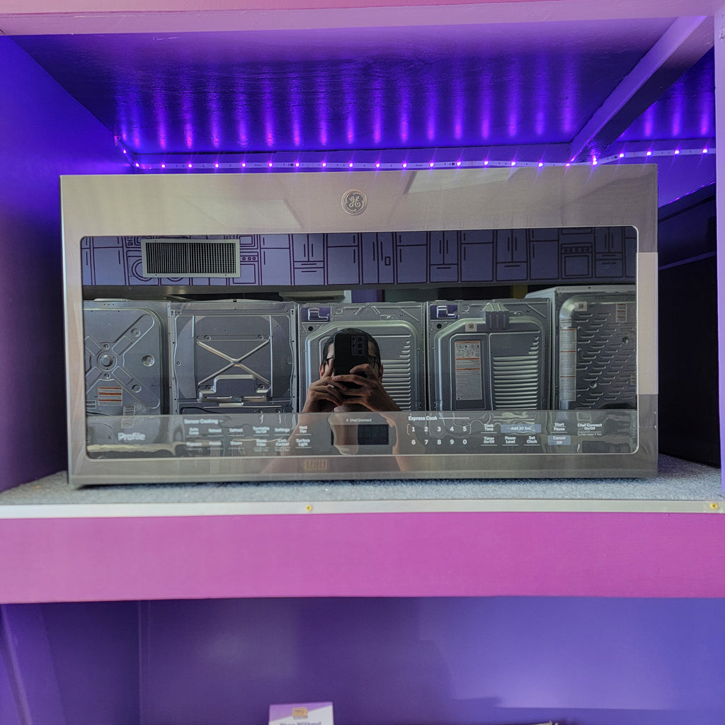 Pictures of GE Profile™ 2.1 Cu. Ft. Over-the-Range Sensor Microwave Oven 5SD283 - PVM9005BLTS - Open Box - Neu Appliance Outlet - Discount Appliance Outlet in Austin, Tx