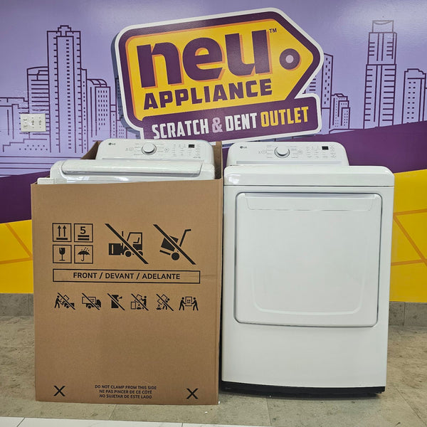 LG White Top Load 4.5 Cu. Ft. Washer with TurboDrum Technology WT7000CW - New in Box and LG White Gas Ultra Large Capacity 7.3 Cu. Ft. Dryer with Sensor Dry Technology DLG7001W - Open Box