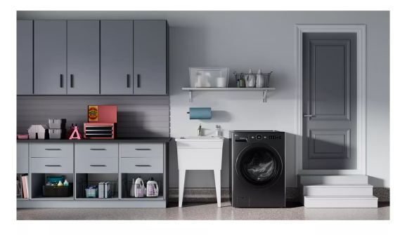 Pictures of LG Black Steel 5.0 Cu. Ft. All in One WashCombo with Inverter HeatPump Technology WM6998HBA - New in Box - Neu Appliance Outlet - Discount Appliance Outlet in Austin, Tx