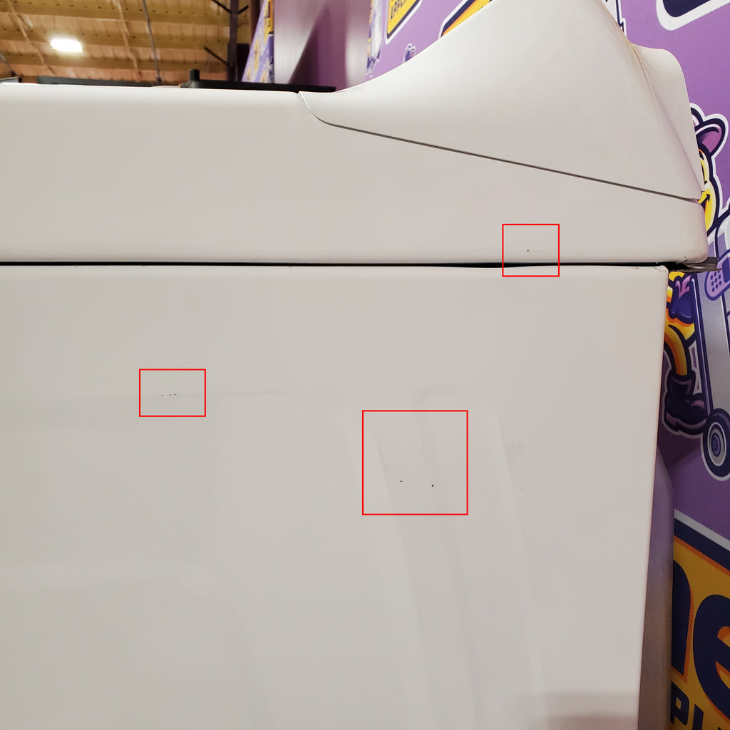 Whirlpool 4.6 Cu. Ft. Top Load Impeller Washer with Built-in Faucet WTW5020SW  - Scratch & Dent (Minor) and Whirlpool 7.0 cu. ft. Electric Dryer with Hamper Door 16091 - WED5010LW - Scratch & Dent (Minor)