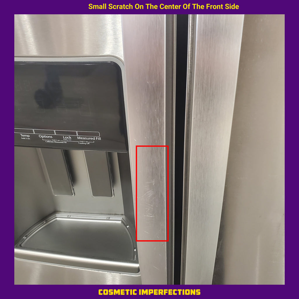 Pictures of Whirlpool Counter Depth 20.6 cu. ft. Side by Side Refrigerator in Fingerprint-Resistant Stainless Steel with In Door Ice and Water Dispenser - 1CR375 - WRS571CIHZ - Certified Refurbished - Neu Appliance Outlet - Discount Appliance Outlet in Austin, Tx