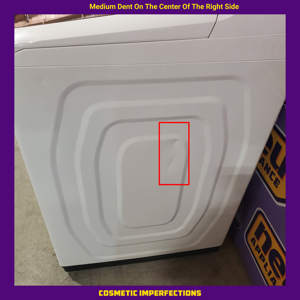 Pictures of Samsung White Top Load 5.0 Cu. Ft. Washer with Super Speed WA50R5400AW - Certified Refurbished and Samsung Front Load Electric Dryer with with Steam Sanitize+ 16111 - DVE52A5500W - Scratch & Dent (Minor) - Neu Appliance Outlet - Discount Appliance Outlet in Austin, Tx