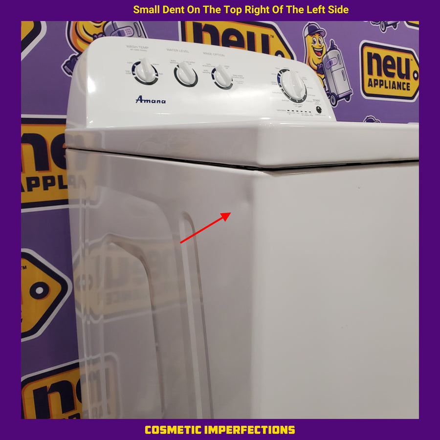Amana Top Load 3.8 Cu. Ft. Washer with High Efficiency Agitator in White 22132SD124 - NTW4519JW - Scratch & Dent (Minor)