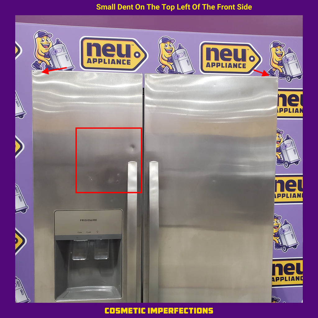 Frigidaire 25.6 cu. ft. ENERGY STAR Side by Side Refrigerator with Exterior Water and Ice Dispenser in Stainless Steel 20231SD239 - FRSS2623AS - Scratch & Dent (Minor)