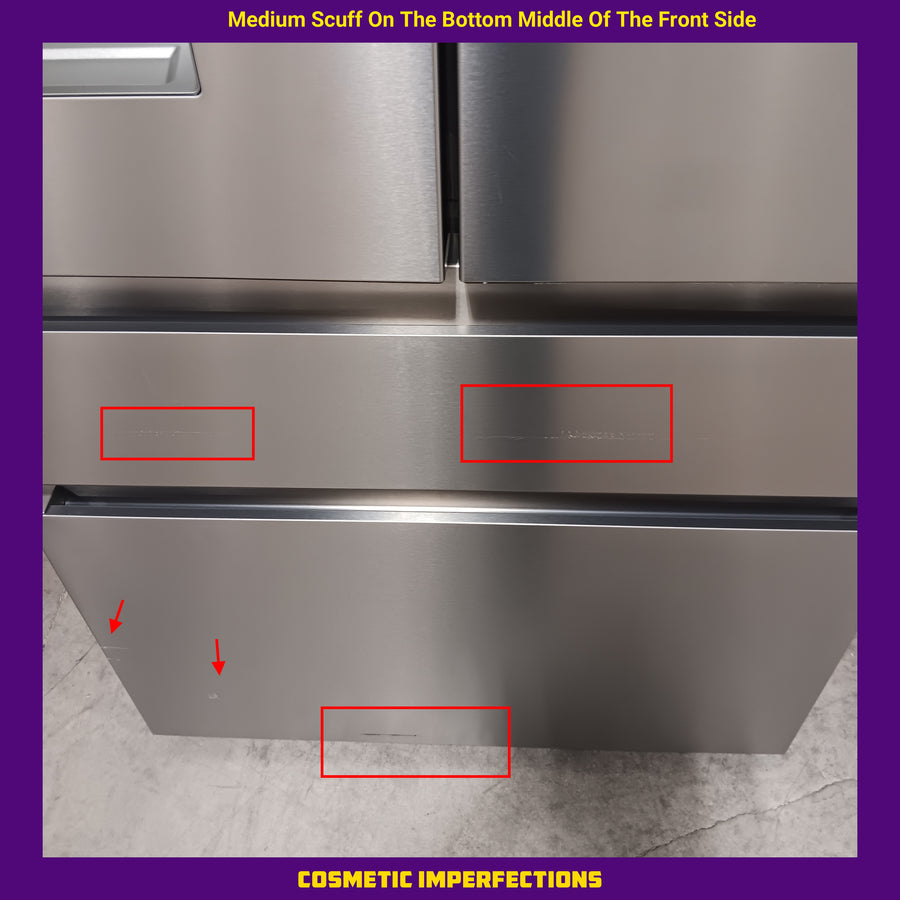 Hisense PureFlat 25.6-cu ft 4-Door Smart French Door ENERGY STAR Refrigerator in Stainless Steel with Ice Maker, Water and Ice Dispenser 22231SD314 - HRM260N6TSE - Scratch & Dent (Moderate)