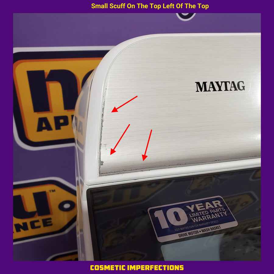Maytag Top Load 4.8 cu ft Washer with Deep Fill and Slow-Close Glass Lid MVW6200KW - Scratch & Dent (Minor) and Maytag 7.0 cu ft Electric Dryer with Moisture Sensing and Quick Dry Cycle 16196 - MED6200KW - Scratch & Dent (Moderate)