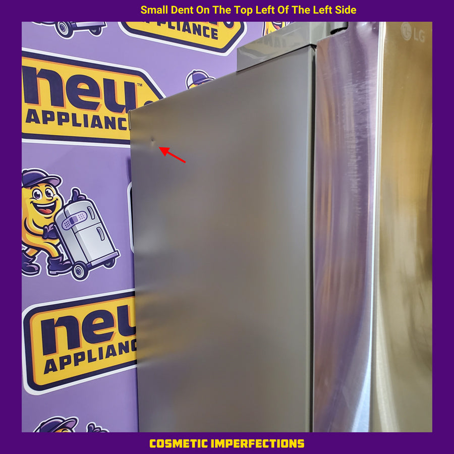 LG 26 cu ft ENERGY STAR Counter-Depth Smart French Door Refrigerator in Fingerprint Resistant Stainless Steel with Dual Ice Maker 22132SD141 - LRFXC2606S - Scratch & Dent (Moderate)
