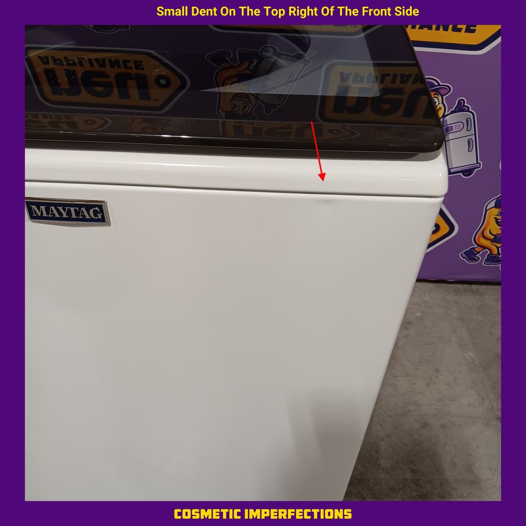 Pictures of Maytag Top Load 4.8 cu ft Washer with Deep Fill and Slow-Close Glass Lid MVW6200KW - Scratch & Dent (Minor) and Maytag 7.0 cu ft Electric Dryer with Moisture Sensing and Quick Dry Cycle 16170 - MED6200KW - Scratch & Dent (Minor) - Neu Appliance Outlet - Discount Appliance Outlet in Austin, Tx