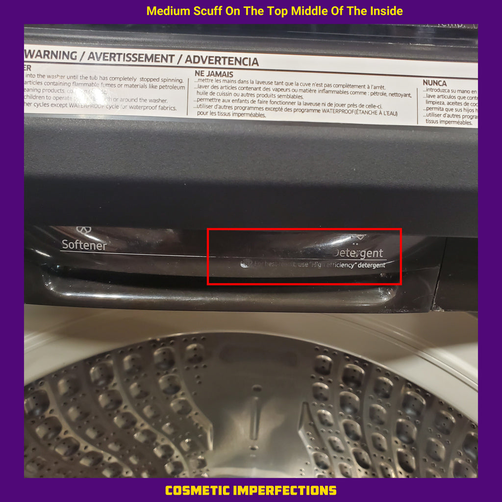 Pictures of Samsung 5.0 cu. ft. Energy Star Top Load Washer with Active Water Jet in Black Stainless Steel 1CR04035 - WA50R5400AV - Certified Refurbished - Neu Appliance Outlet - Discount Appliance Outlet in Austin, Tx