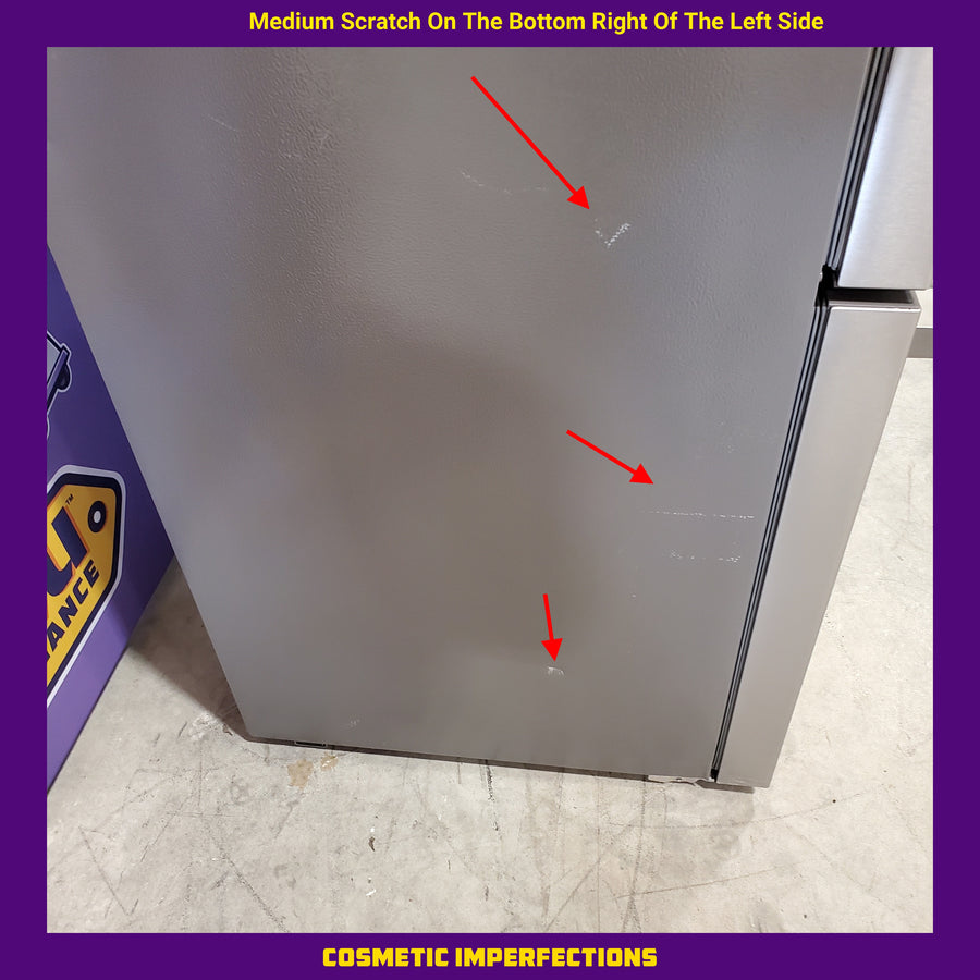 Hisense Counter Depth Fingerprint Stainless Steel Bottom Freezer 17.2 Cu. Ft. Refrigerator with LED Lighting and Super Cool and Super Freeze HRB171N6ASE - Scratch and Dent (Minor)