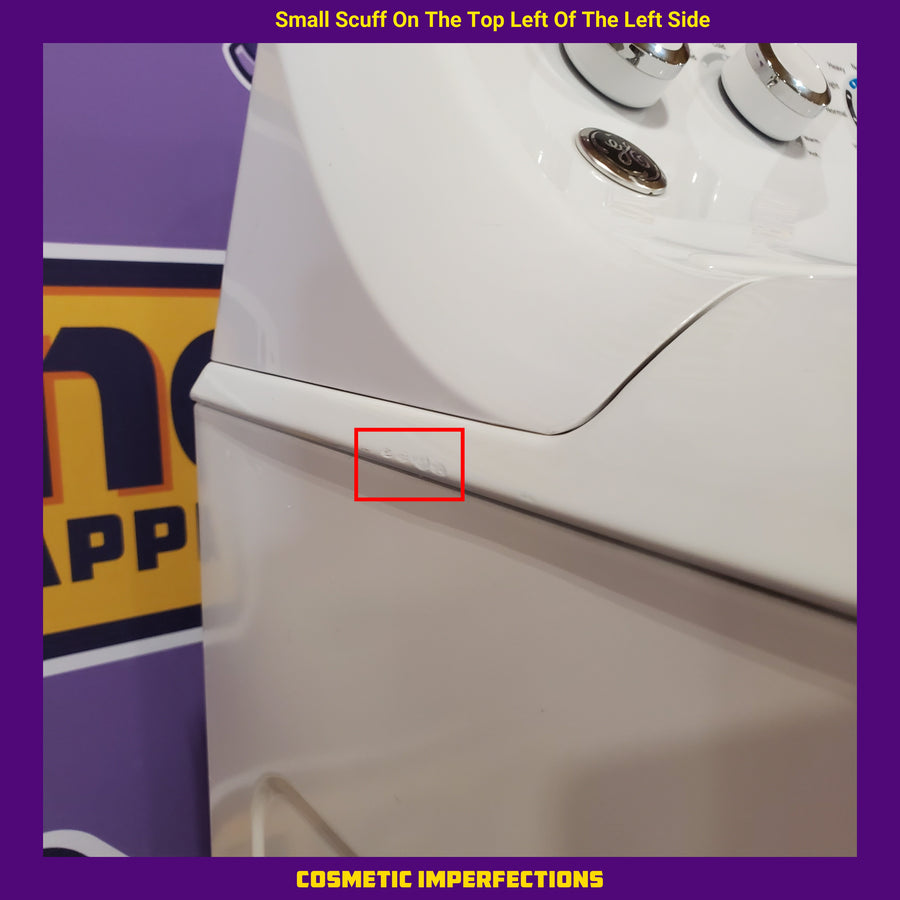 GE White Top Load 4.2 Cu. Ft. Washer with Stainless Steel Basket and Dual Action Agitator 90055 - GTW460ASJWW - Scratch & Dent (Moderate)