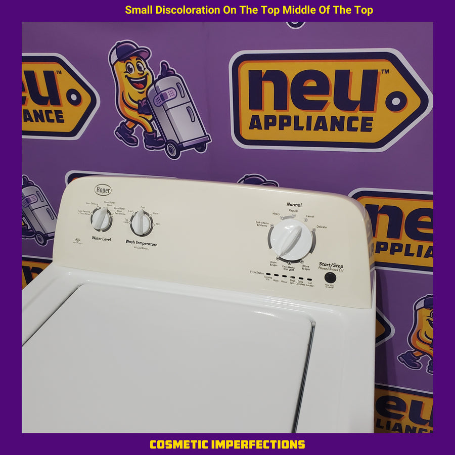 Roper White 3.5 Cu. Ft. Top Load High Efficiency Washer with Agitator RTW4516FW - Certified Refurbished