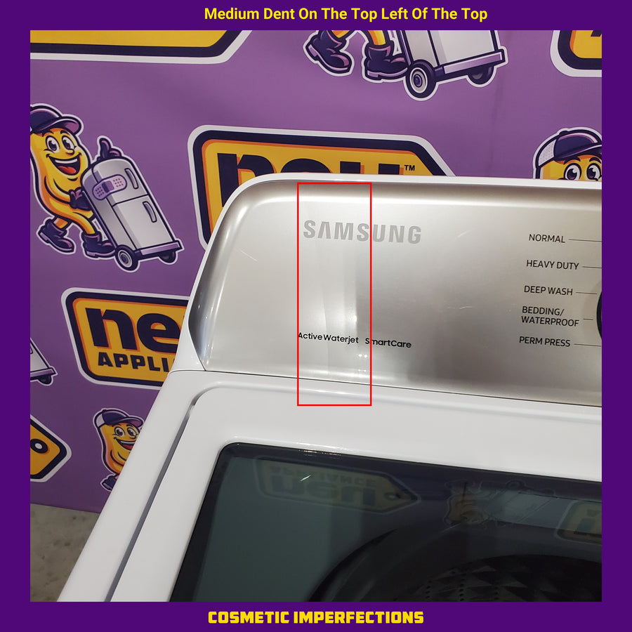 Samsung 4.5-cu ft High Efficiency Impeller Medium Top-Load Washer in White WA45T3400AW - Certified Refurbished and Samsung 7.2-cu ft Electric Dryer in White DV400EWHDWR - Certified Refurbished