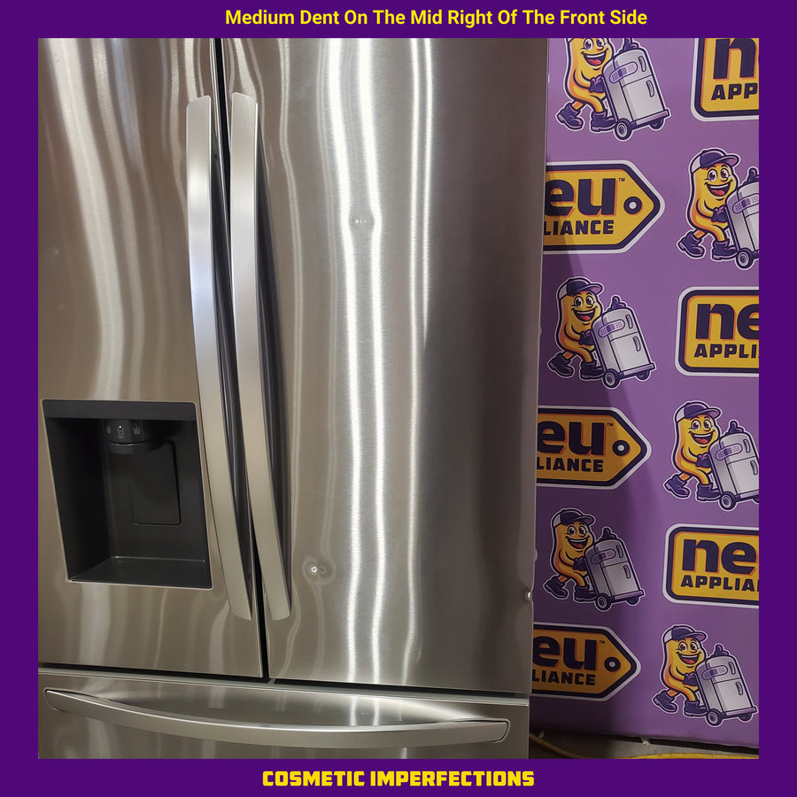 LG 26 cu ft ENERGY STAR Counter-Depth Smart French Door Refrigerator in Fingerprint Resistant Stainless Steel with Dual Ice Maker LRFXC2606S - Scratch & Dent (Moderate)
