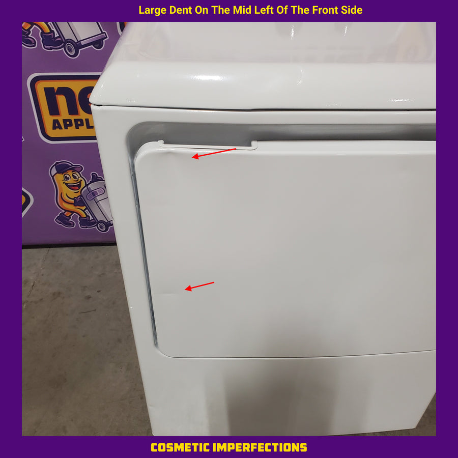GE White Electric 7.2 Cu. Ft. Capacity Dryer with Up to 120 Ft. Venting and Reversible Door GTD38EASWWS - Certified Refurbished