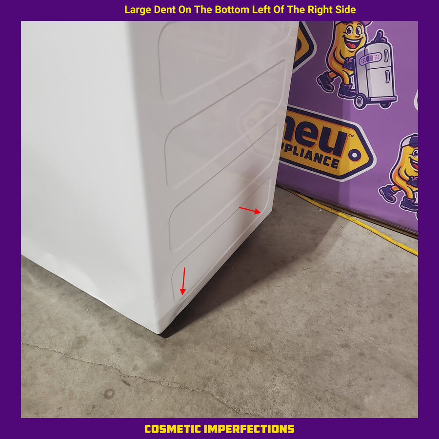 Hotpoint® 4.0 cu. ft. Capacity Washer with Cold Plus and Water Level Control HTW265ASWWW - Scratch & Dent (Major) and Hotpoint 6.2 cu. ft. Capacity Electric Dryer with Up To 120 ft. Venting and Shallow Depth HTX26EASWWW - Scratch & Dent (Open Box)