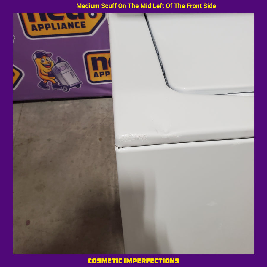 GE 3.8 cu. ft. Washer 5.9 cu. ft. Long Vent Electric Dryer Combo in White GUV27ESSMWW - Certified Refurbished