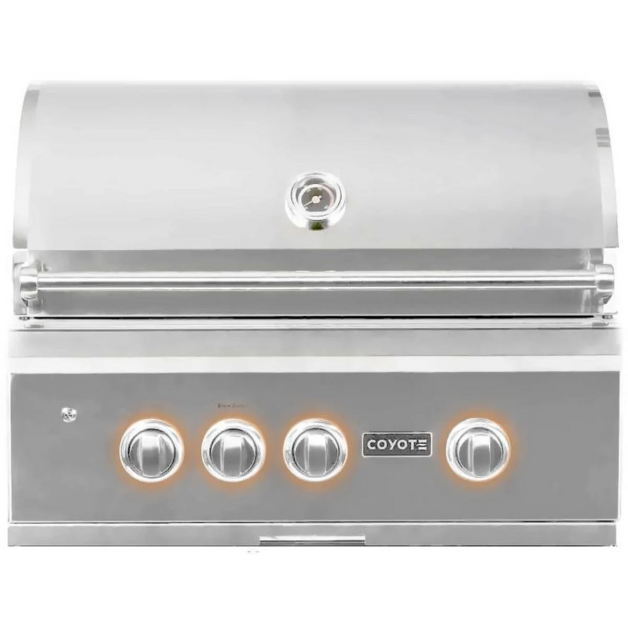 Coyote 30 Inch Built-In Grill with 2 Infinity Burners™, RapidSear™ Infrared Burner, 700 sq. in. Cooking Surface, Rotisserie and Smoker Box 1117267 - C2SL30NG - Open Box